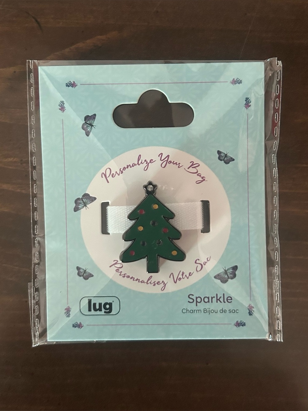 New Lug Sparkle Christmas Tree Bag Charm